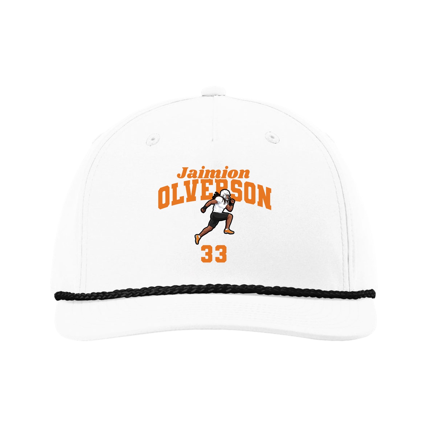 Five-Panel Classic Rope Cap — Signature Arch in White