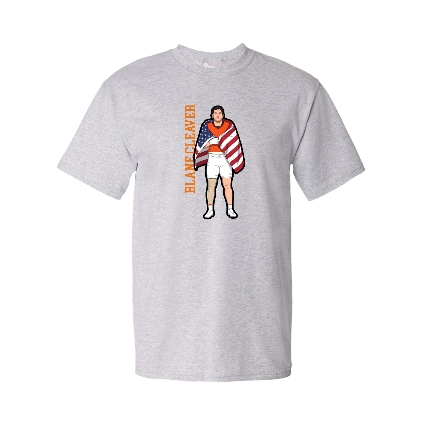 Tee — Name Vertical in Grey
