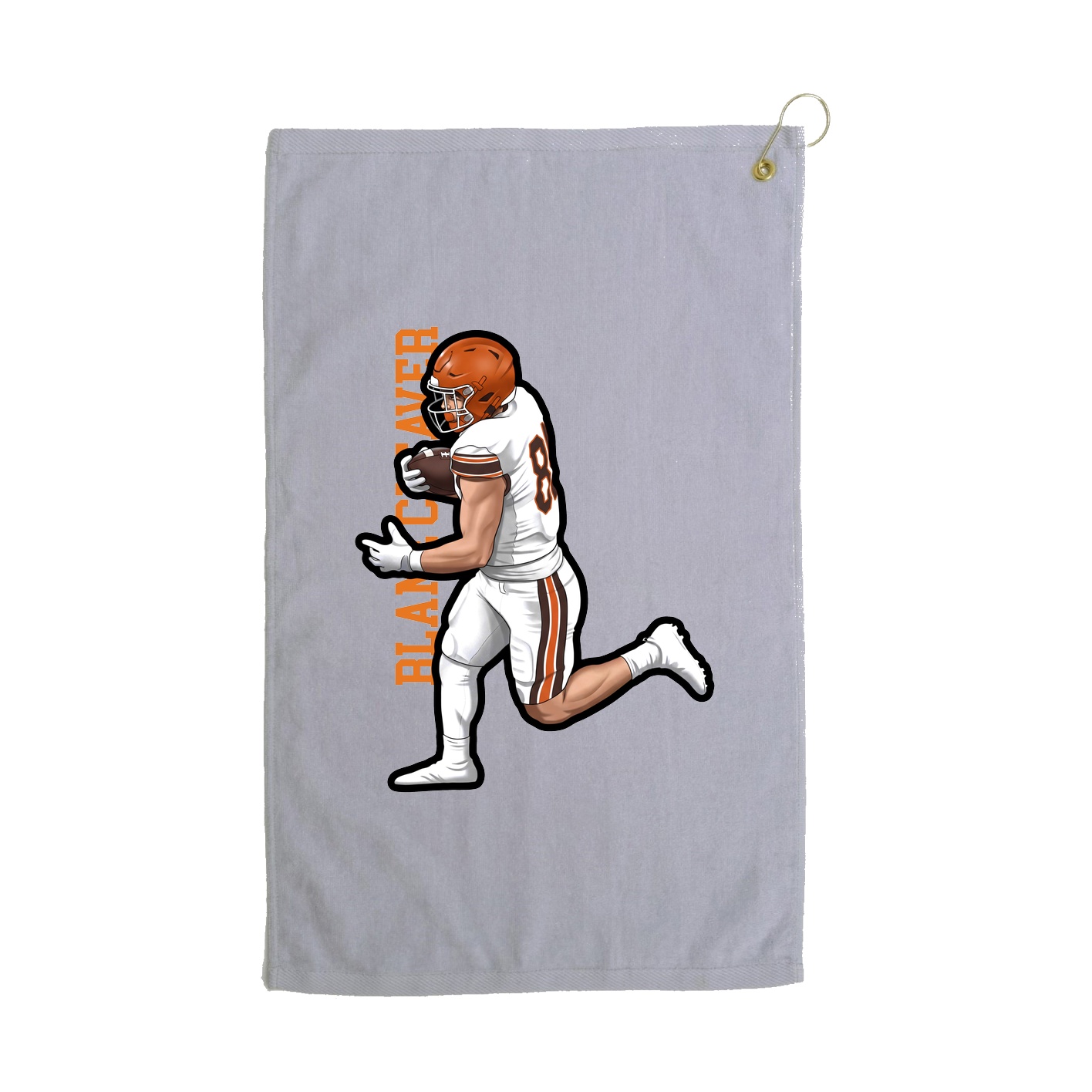 Golf Towel — Name Vertical in Grey