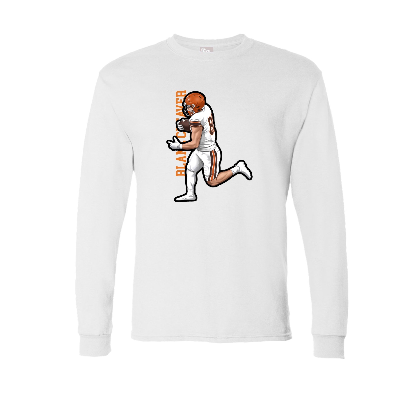 Long Sleeve Tee — Name Vertical in White