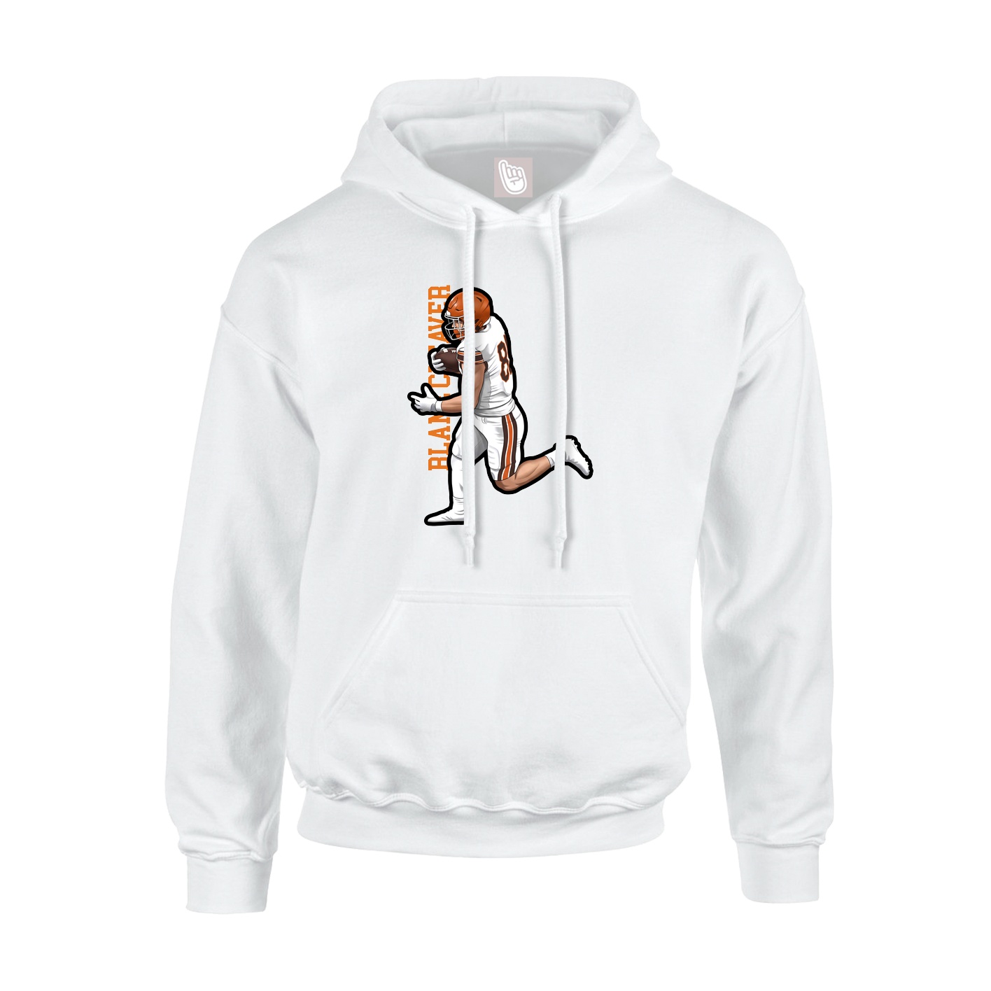 Hoodie — Name Vertical in White