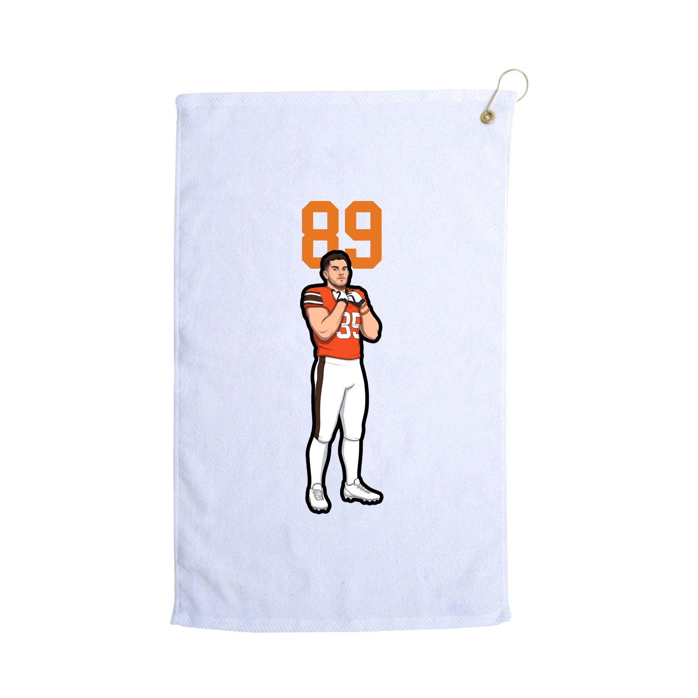 Golf Towel — Number Top in White