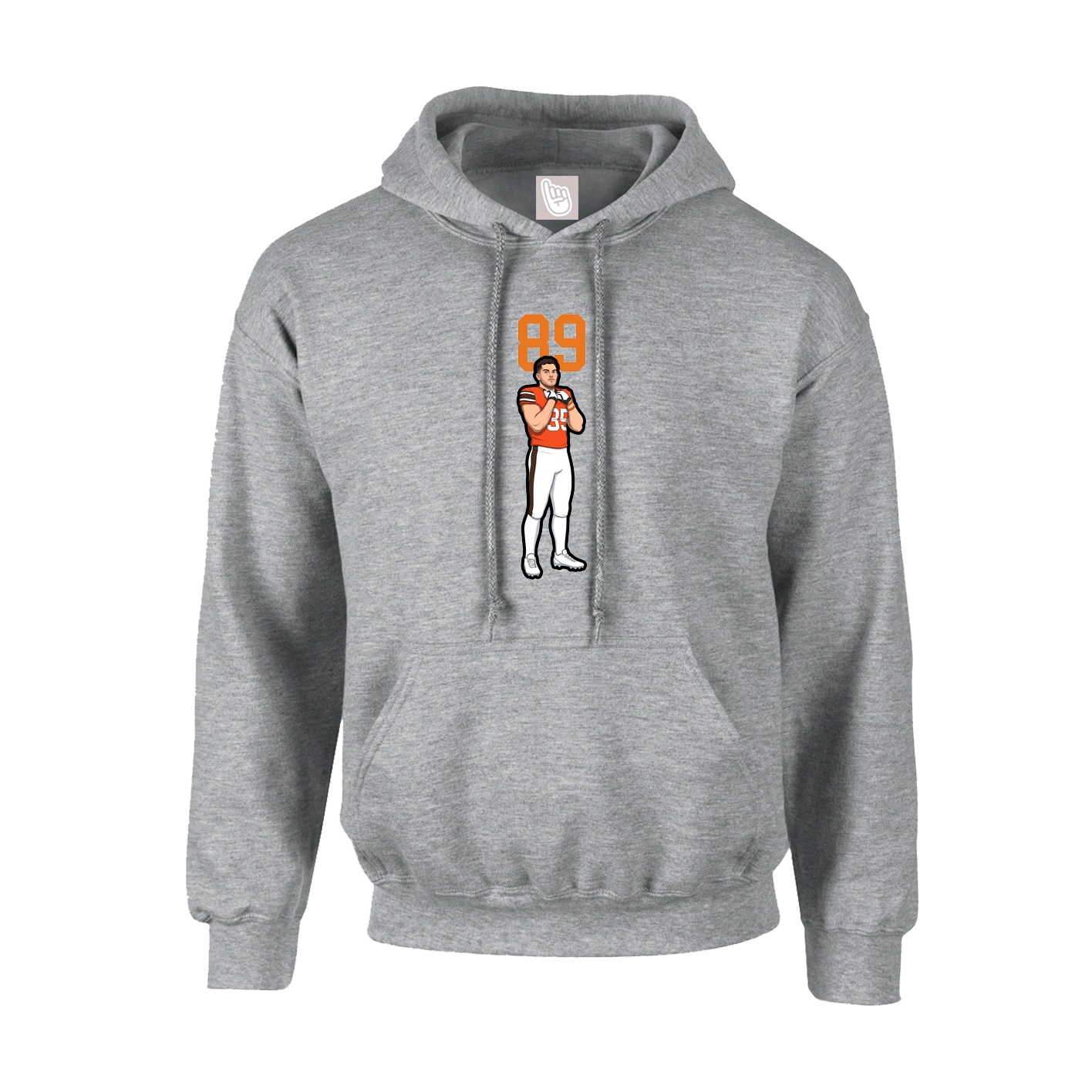 Hoodie — Number Top in Grey