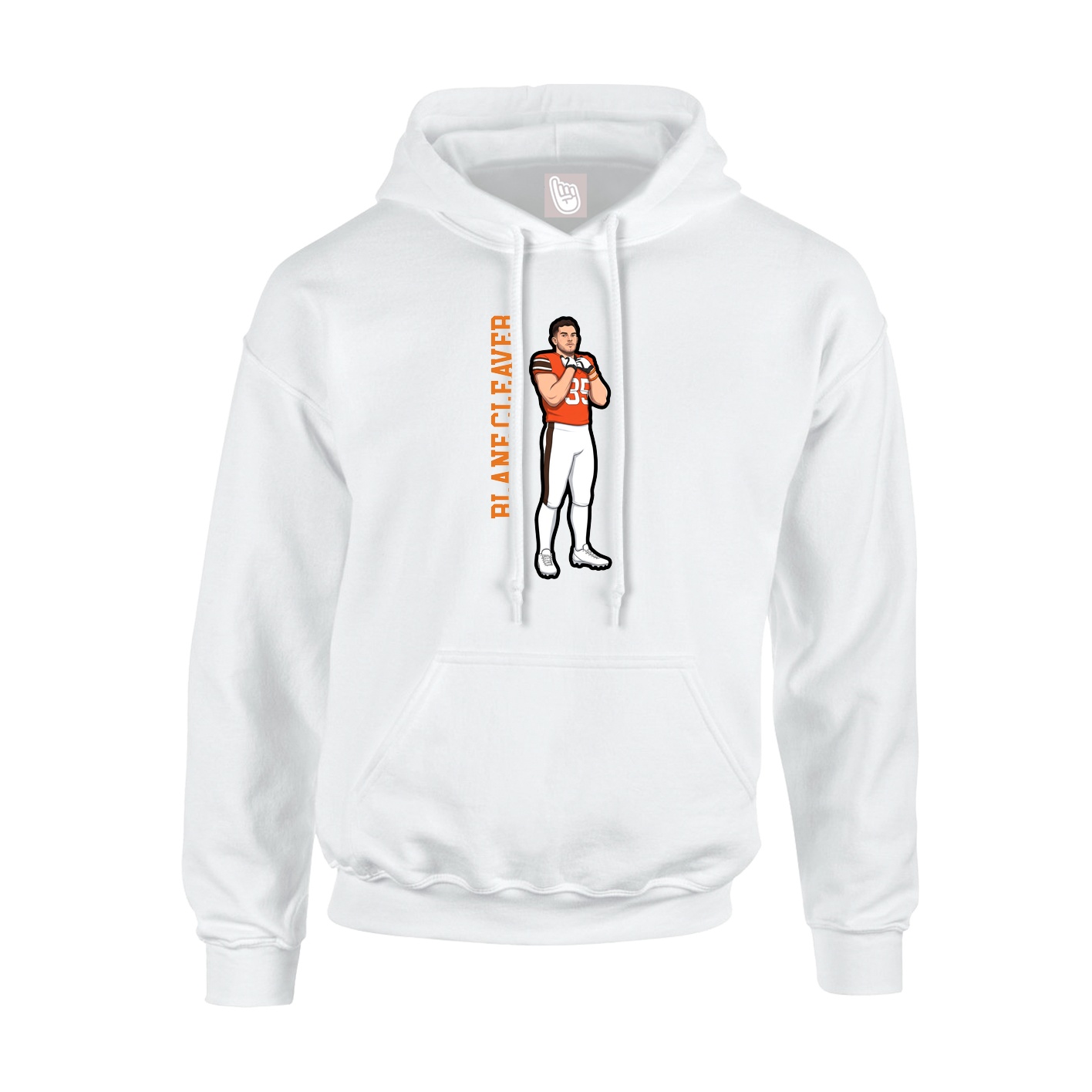 Youth Hoodie — Name Vertical in White