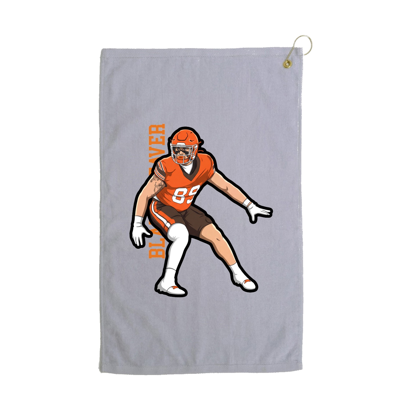 Golf Towel — Name Vertical in Grey