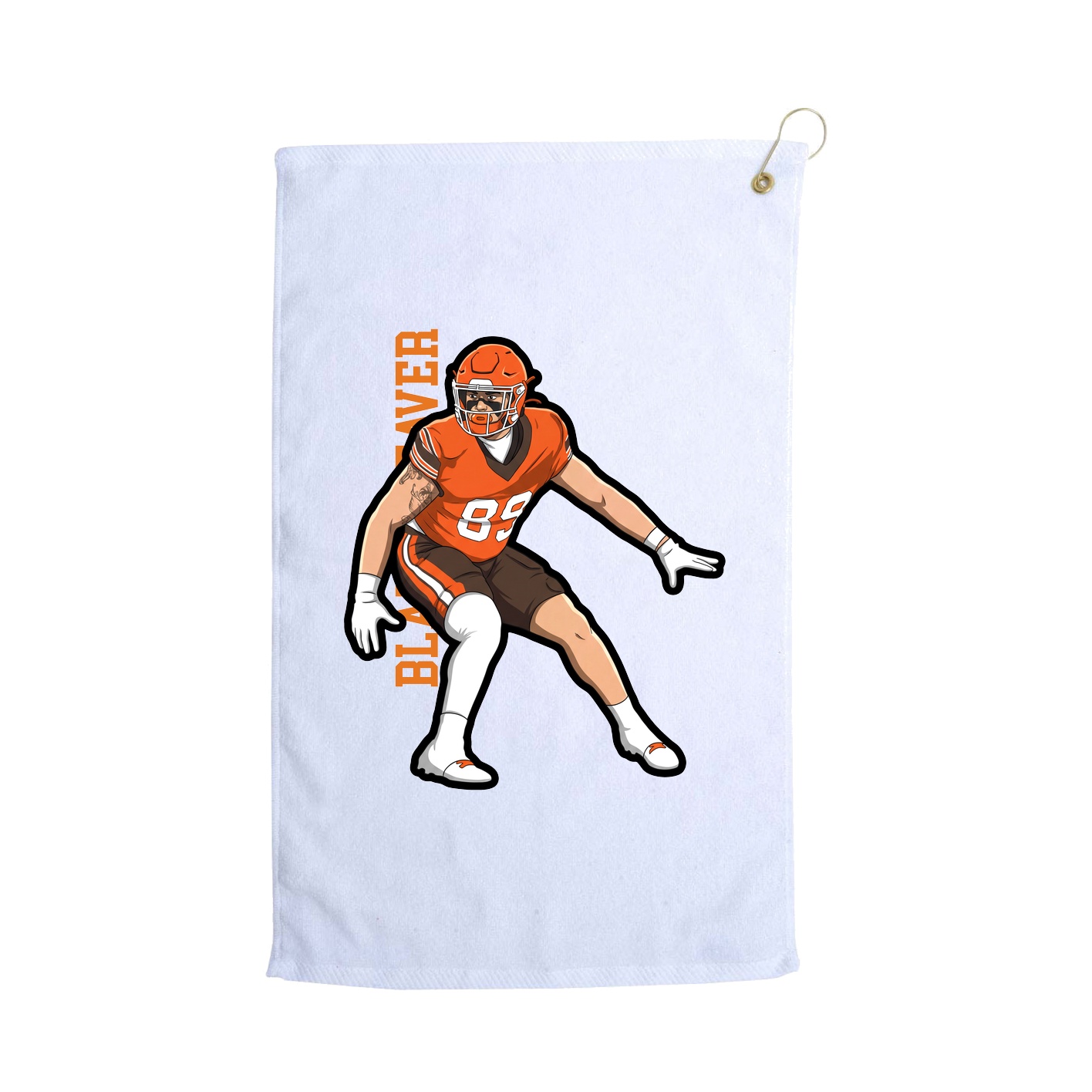 Golf Towel — Name Vertical in White