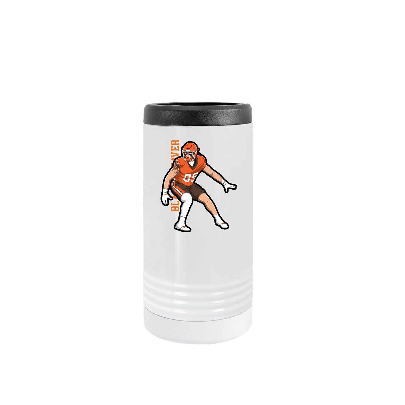 Slim Beverage Holder — Name Vertical in White