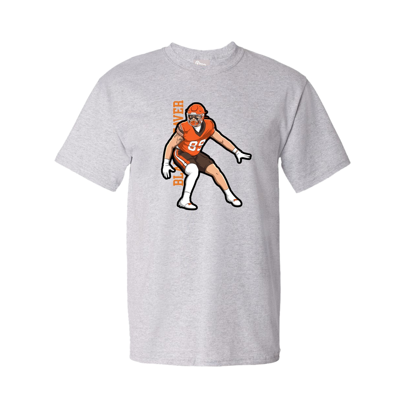 Youth Tee — Name Vertical in Grey