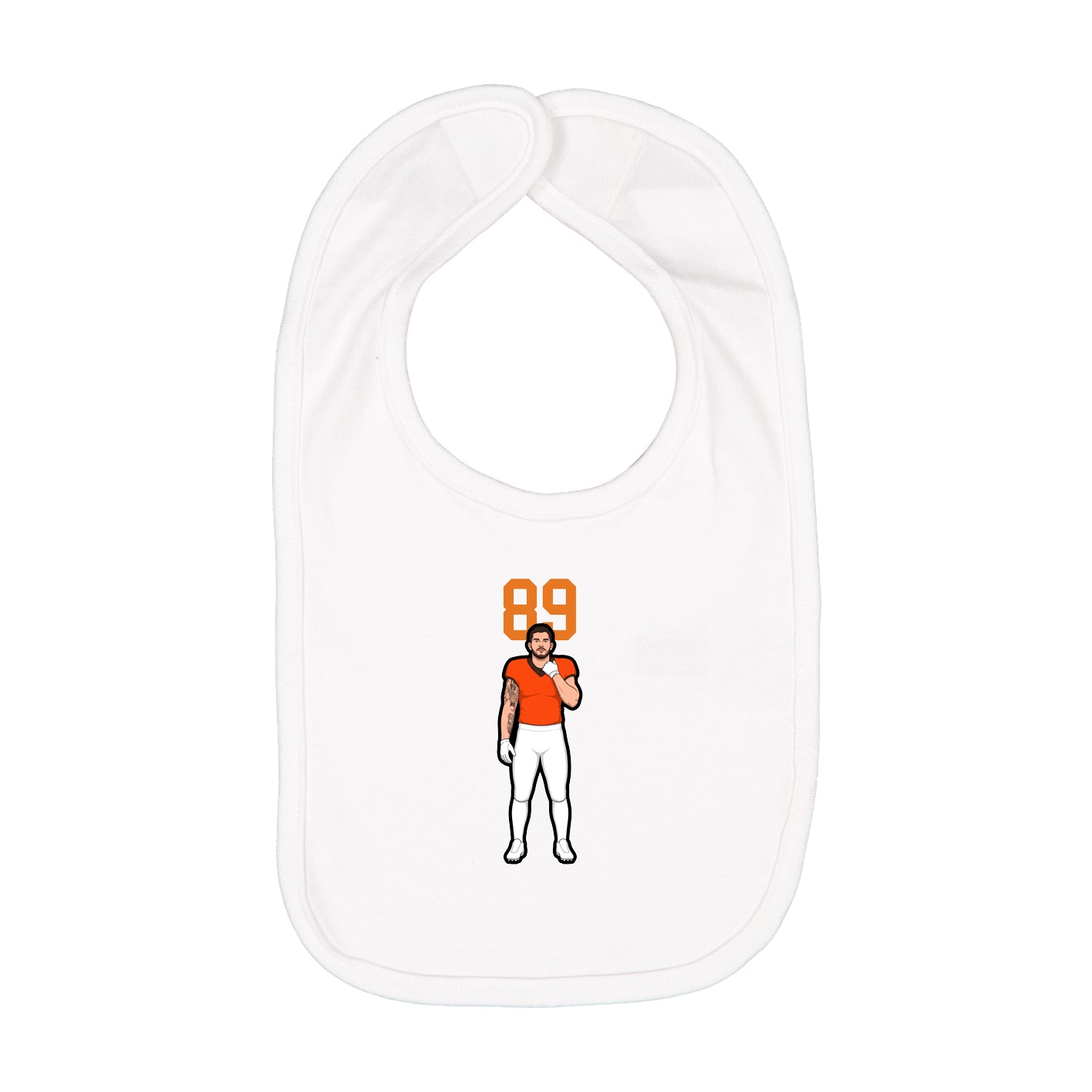 Infant Bib — Number Top in White