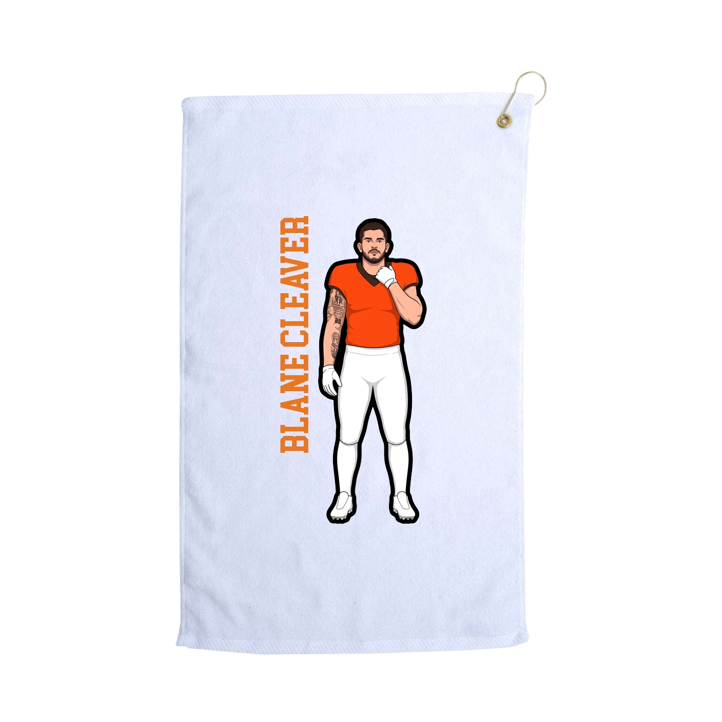 Golf Towel — Name Vertical in White