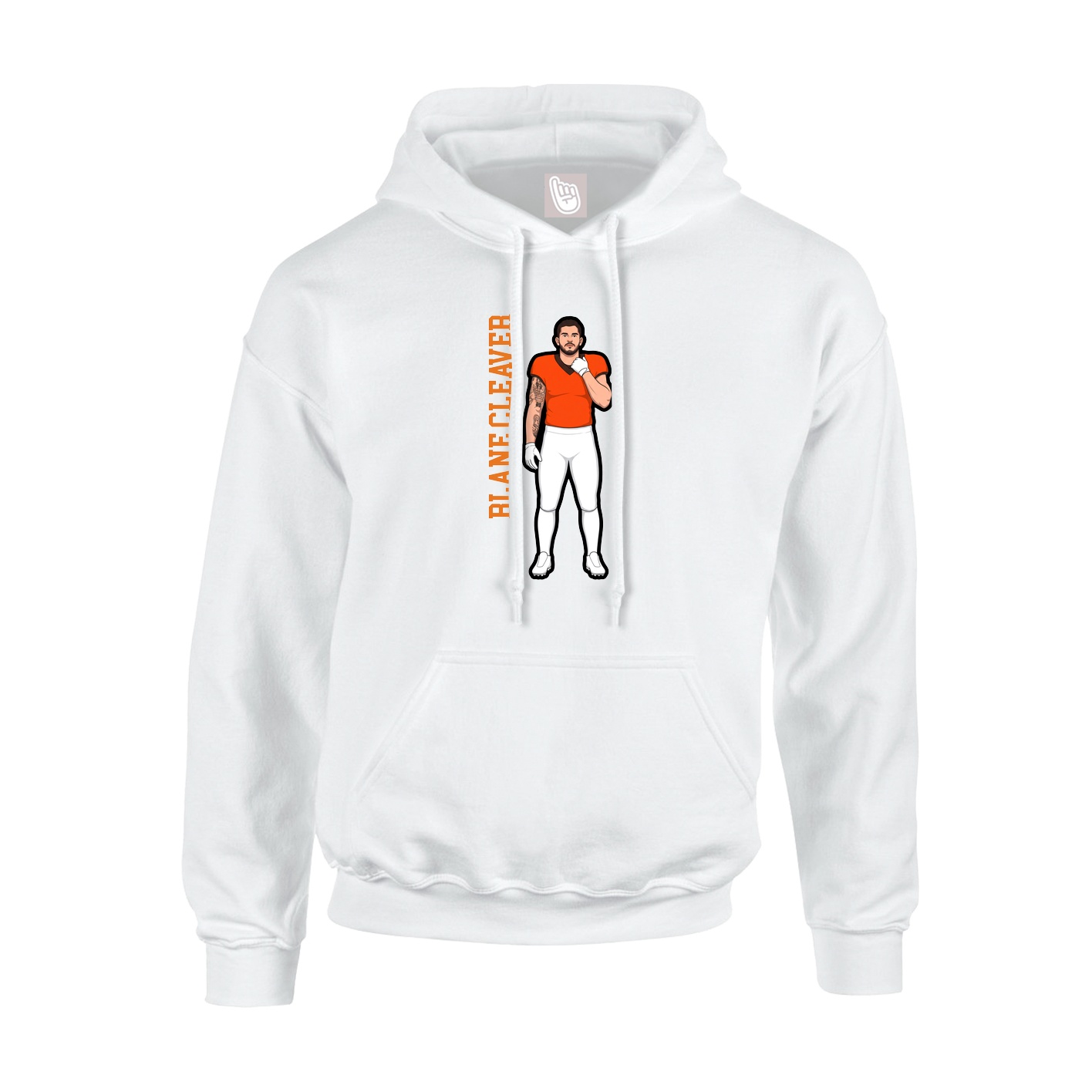 Youth Hoodie — Name Vertical in White