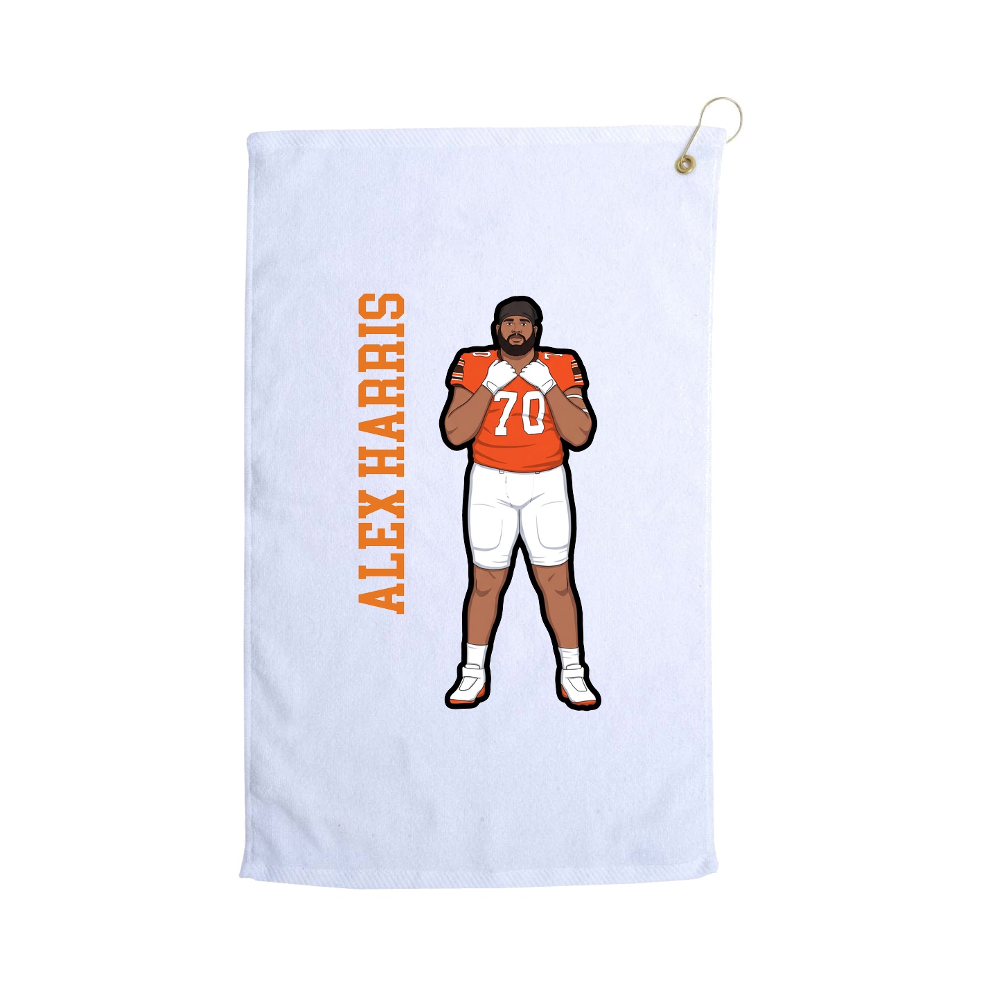 Golf Towel — Name Vertical in White