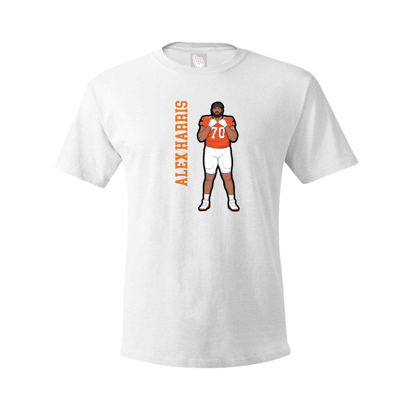 Tee — Name Vertical in White