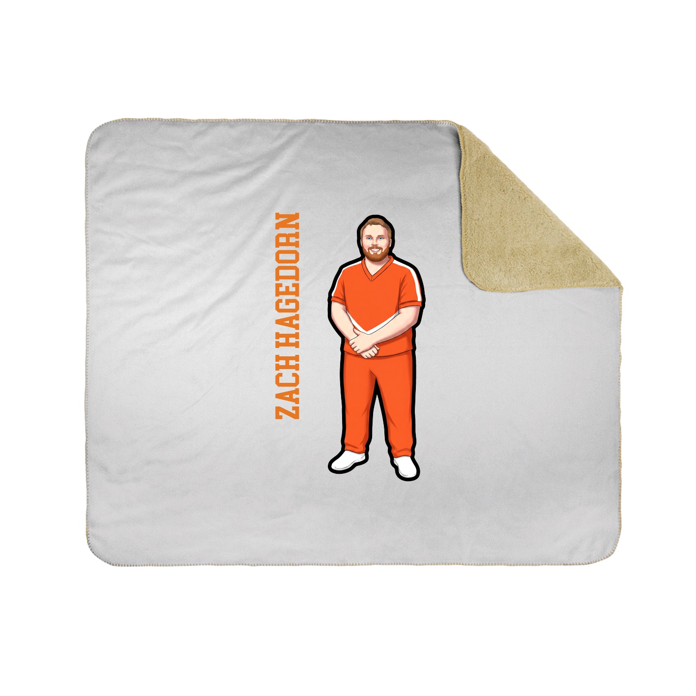 Throw Blanket — Name Vertical in White