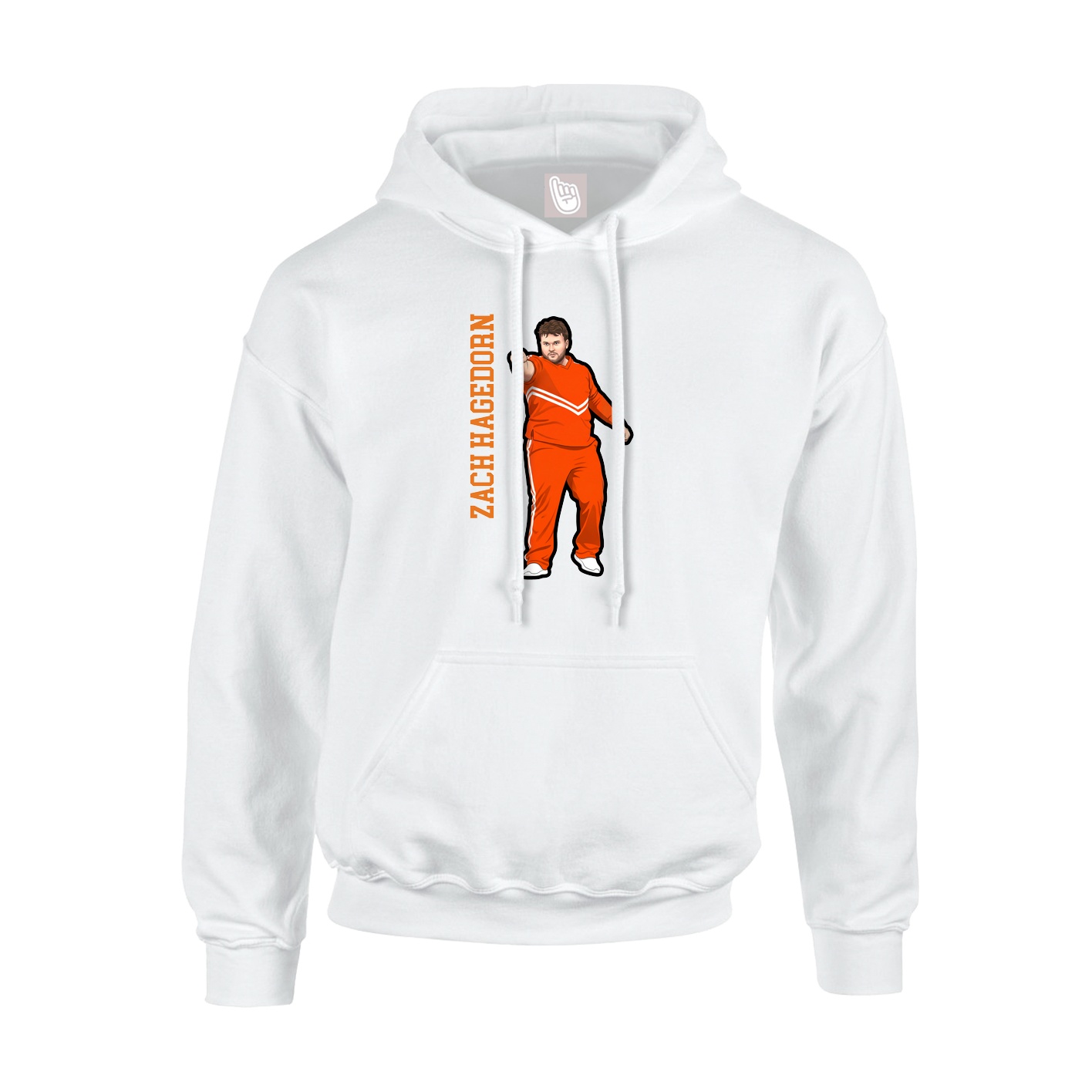 Youth Hoodie — Name Vertical in White