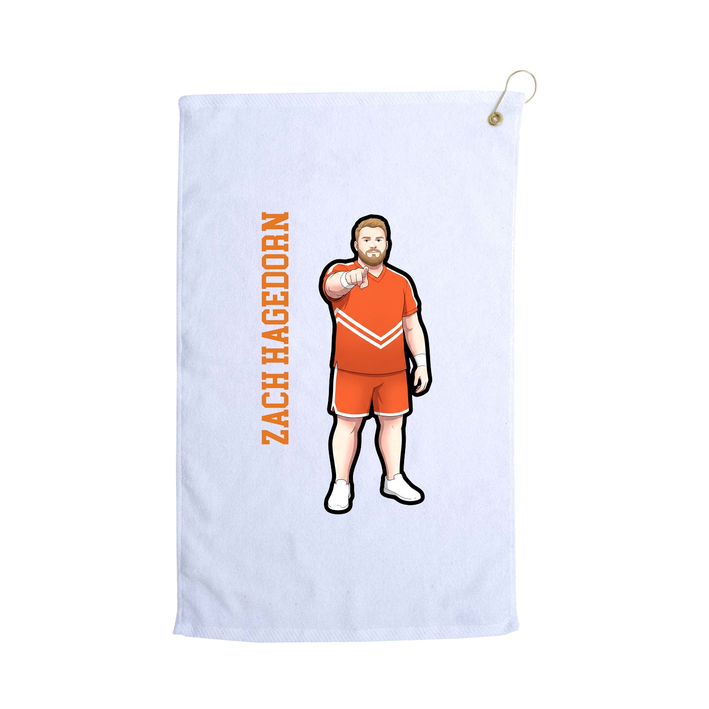 Golf Towel — Name Vertical in White