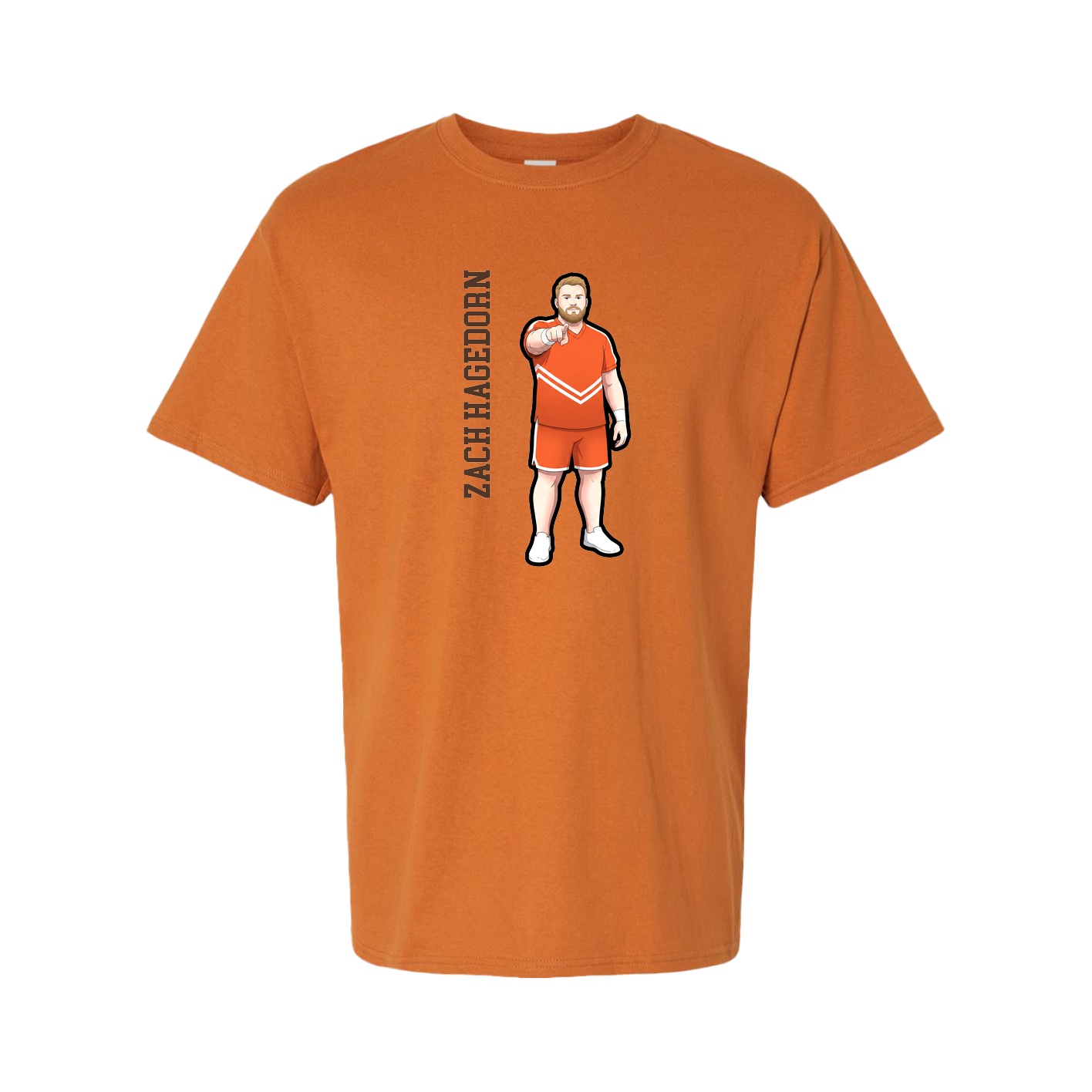 Tee — Name Vertical in Orange