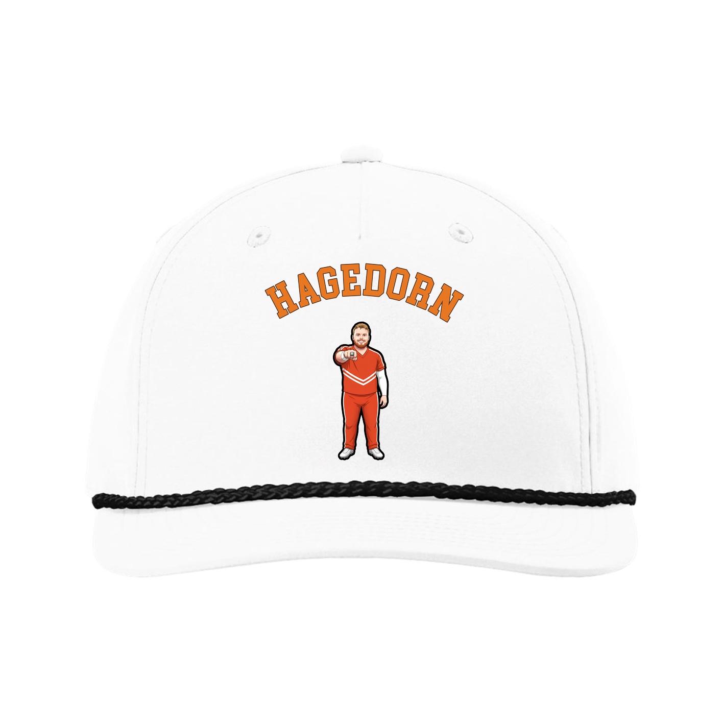 Five-Panel Classic Rope Cap — Shirsey Arch in White