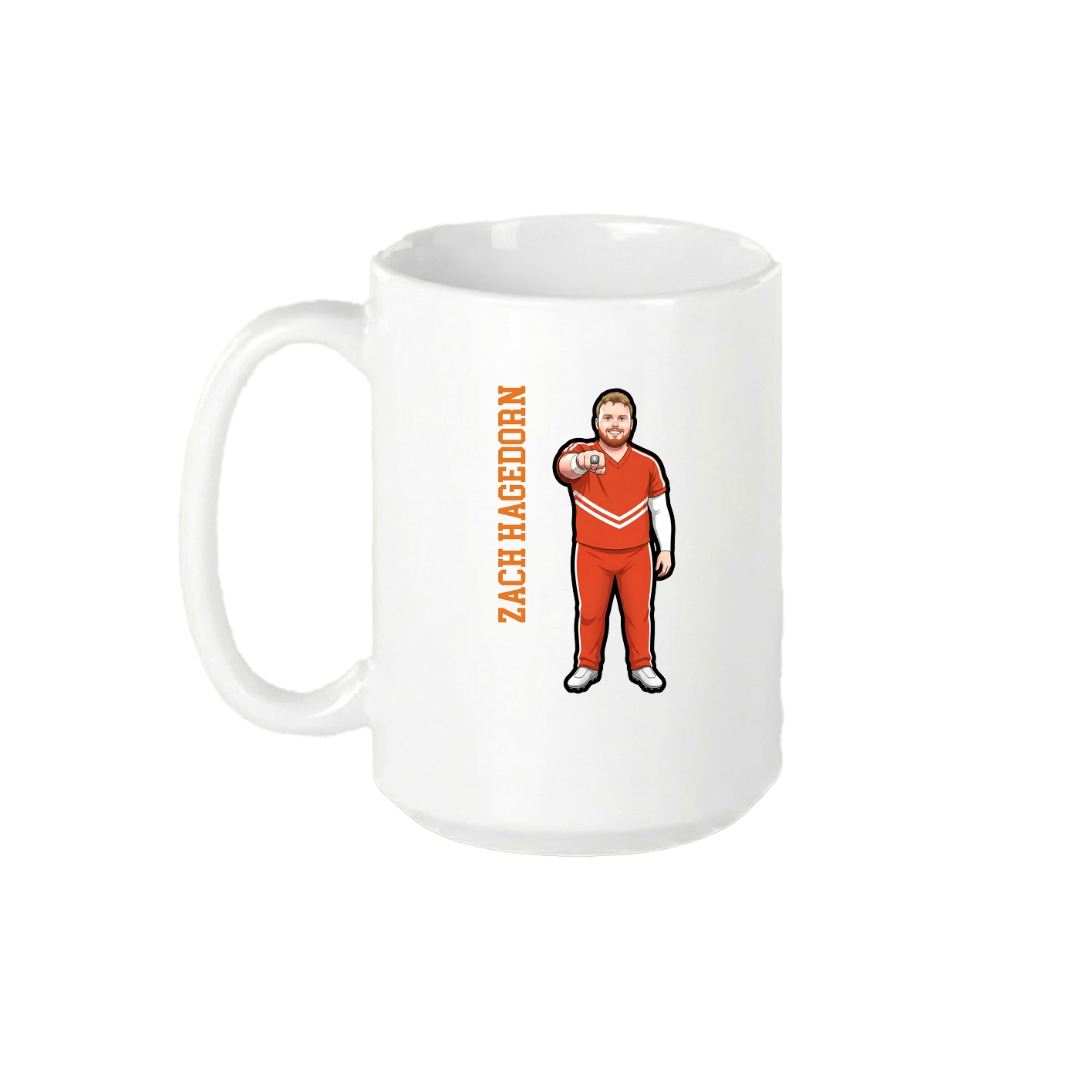 15oz Coffee Mug — Name Vertical in White