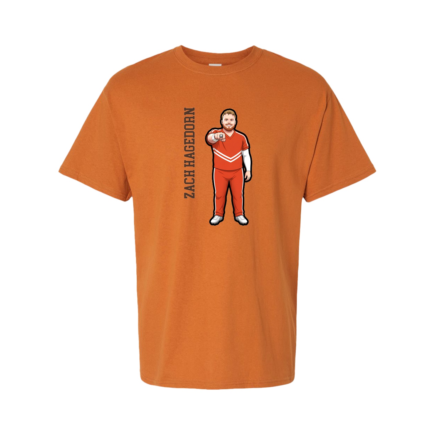 Tee — Name Vertical in Orange