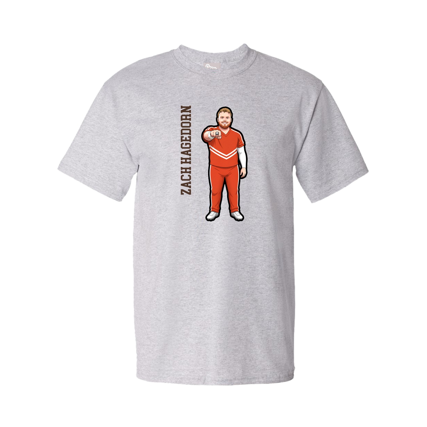 Youth Tee — Name Vertical in Grey