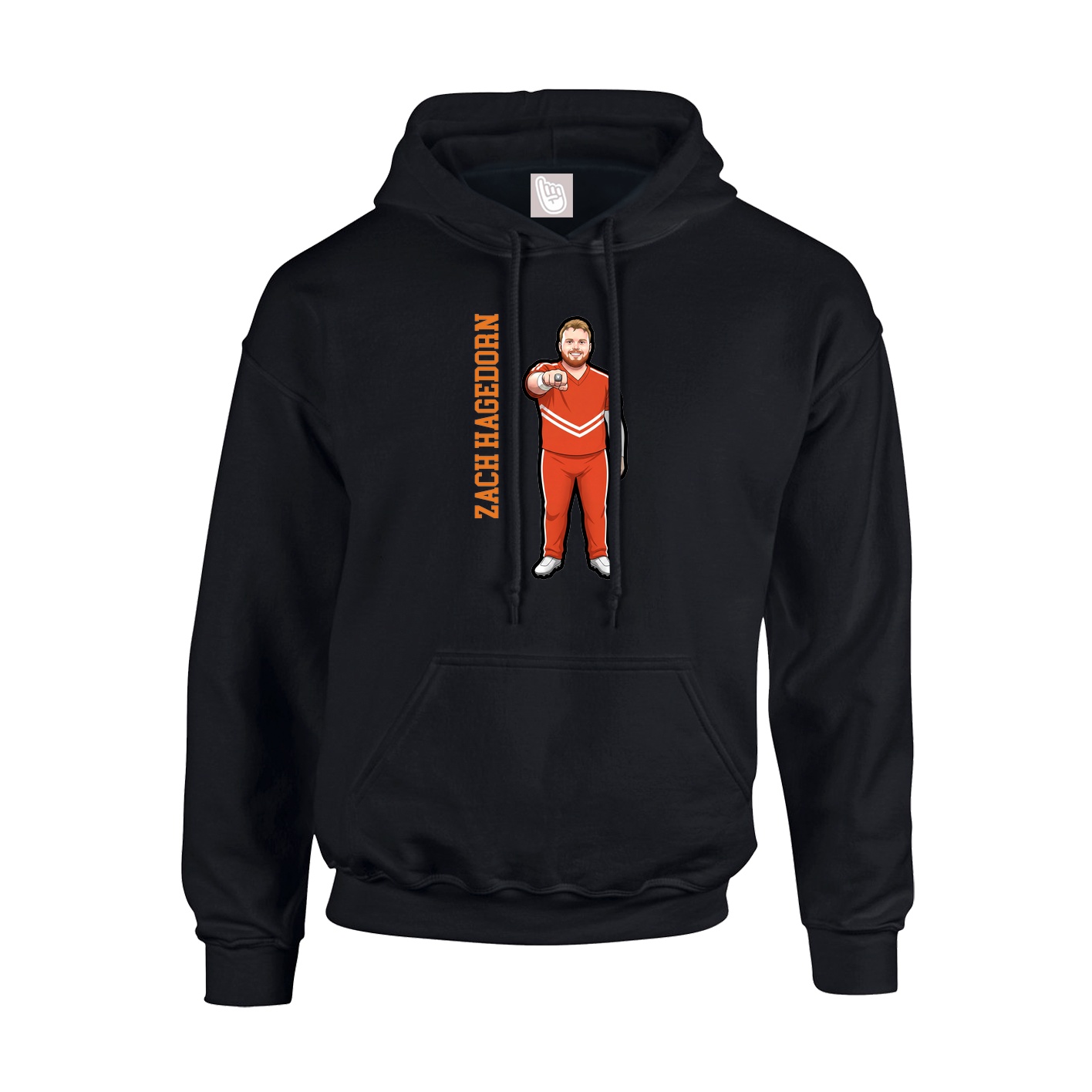 Youth Hoodie — Name Vertical in Black