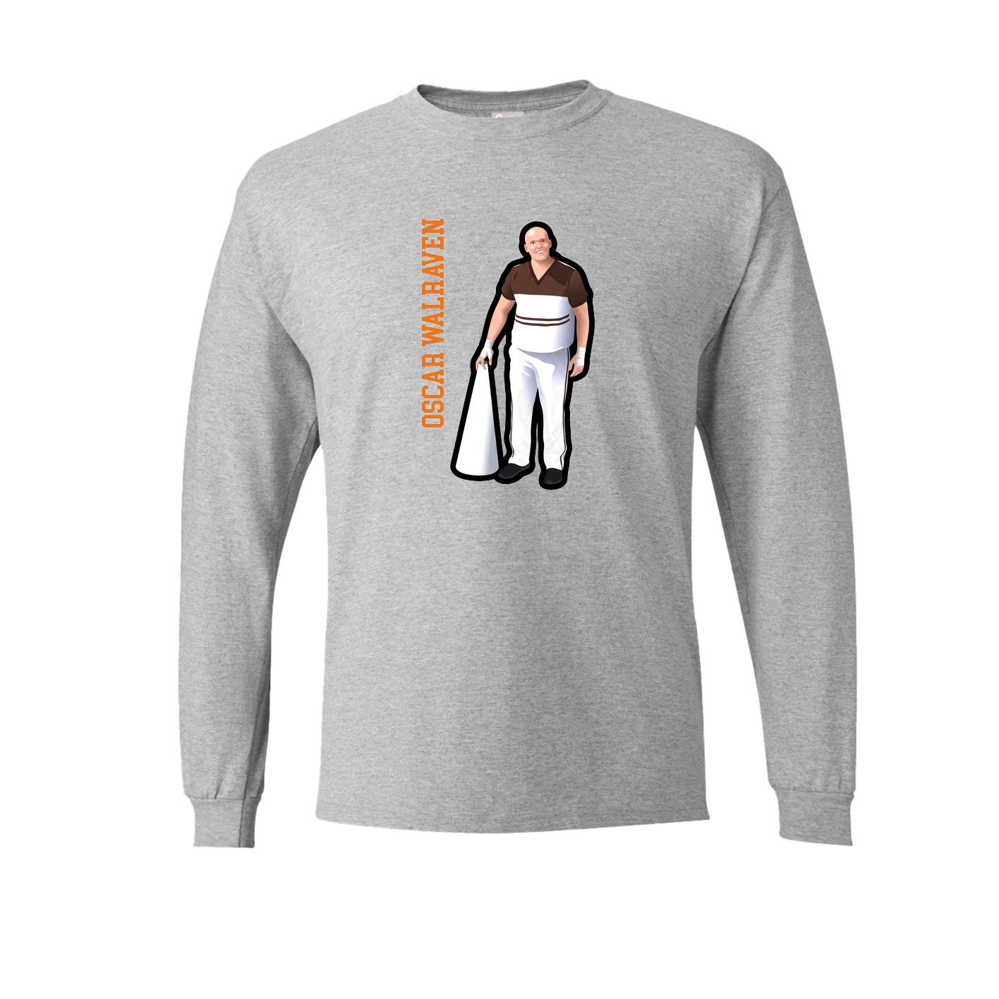 Long Sleeve Tee — Name Vertical in Grey