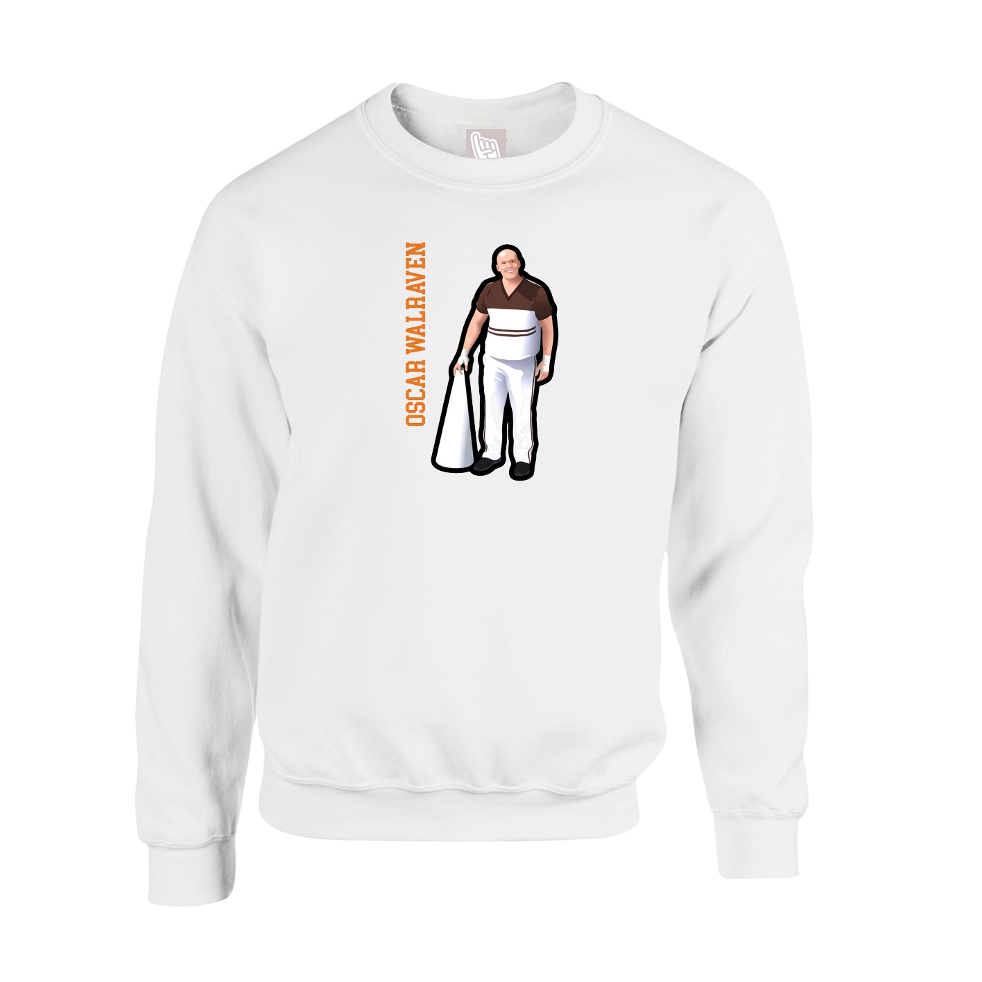 Fleece Crew — Name Vertical in White