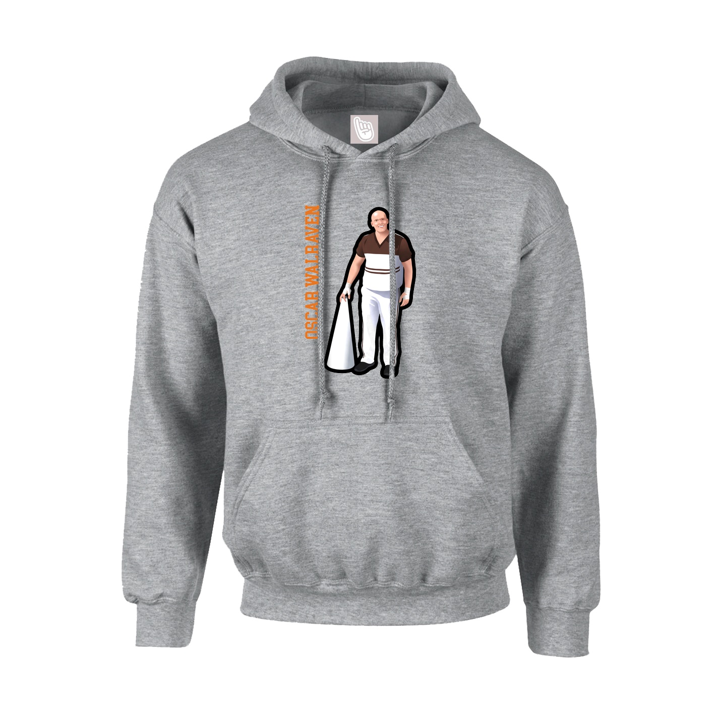 Youth Hoodie — Name Vertical in Grey