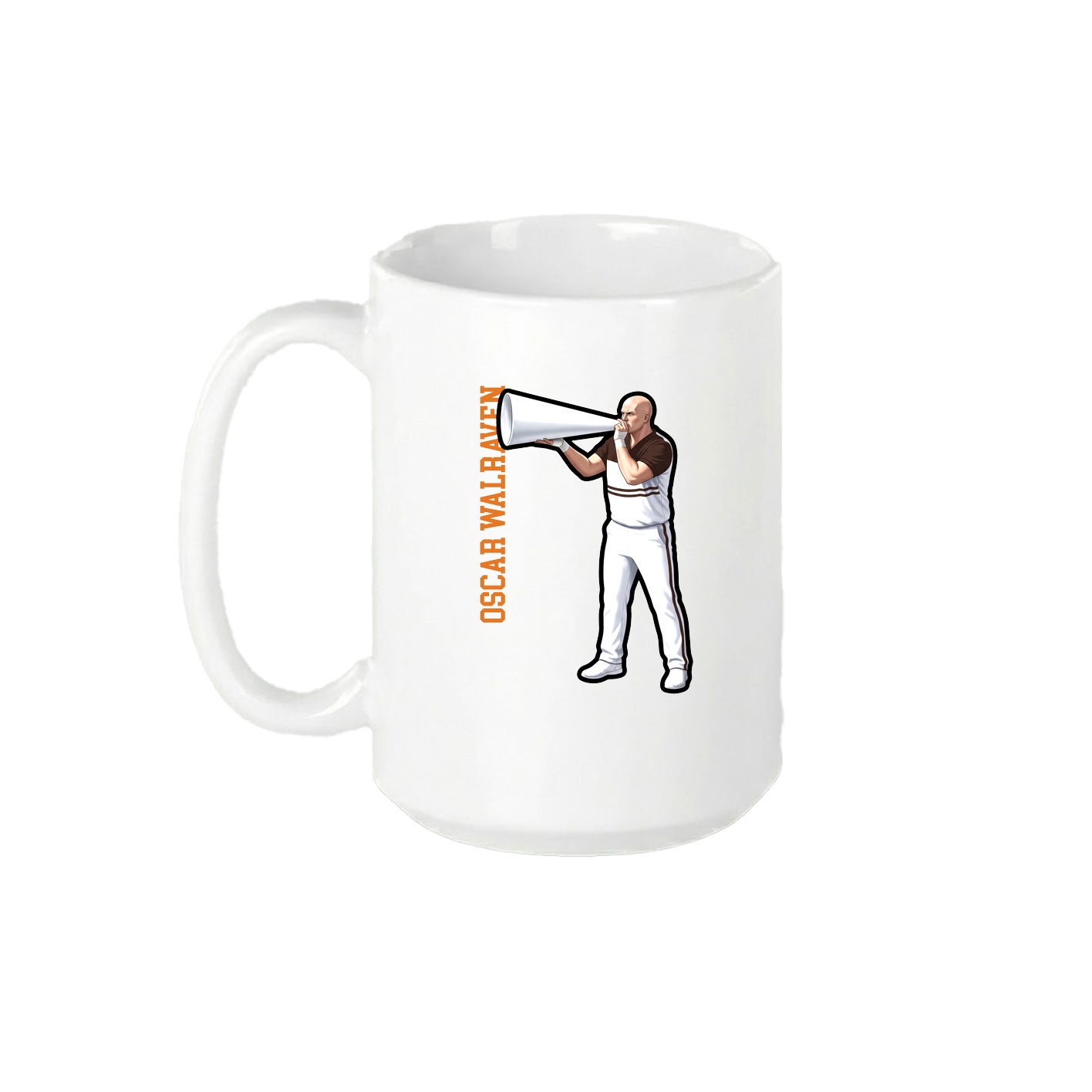 15oz Coffee Mug — Name Vertical in White