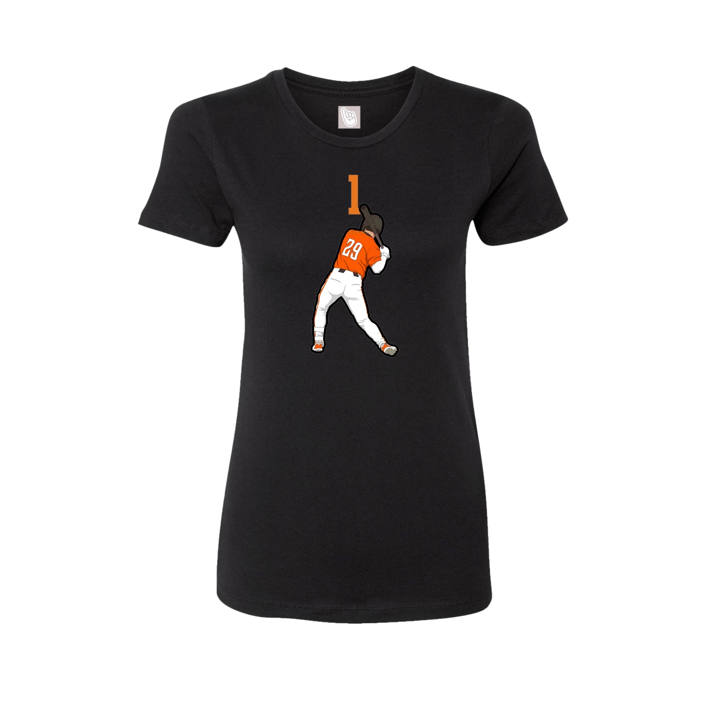 Fitted Women's Tee — Number Top in Black