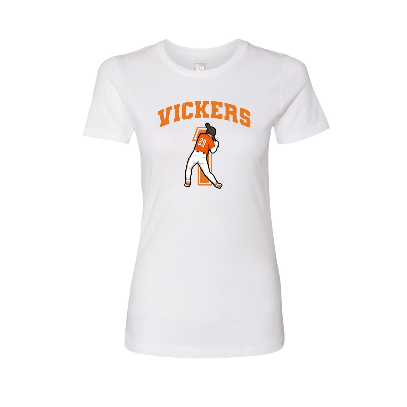 Fitted Women's Tee — Number in White