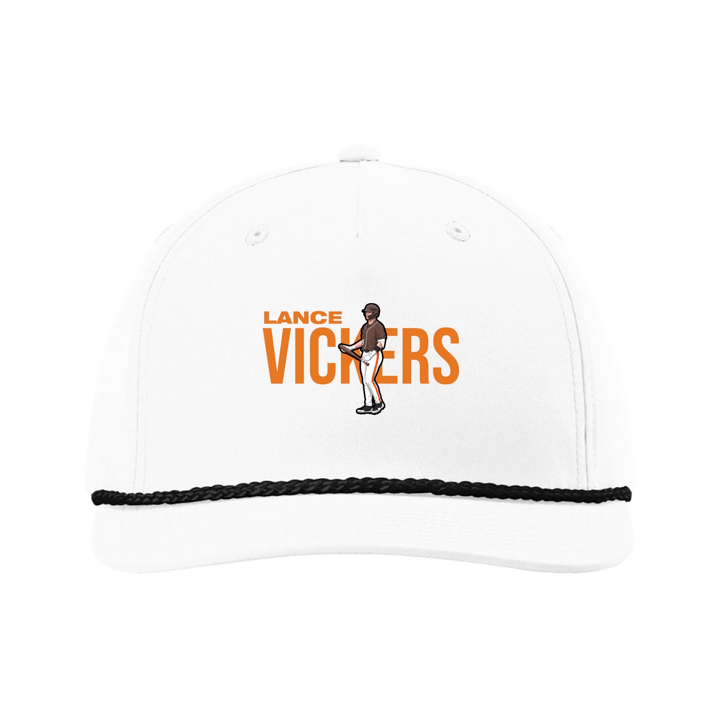 Five-Panel Classic Rope Cap — Player Name in White