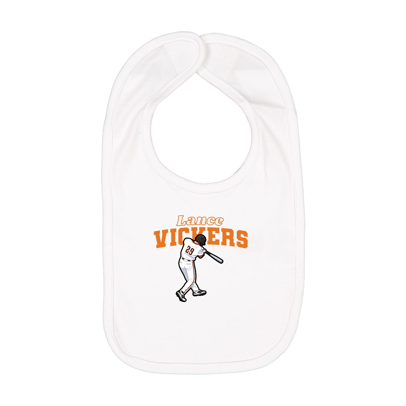 Infant Bib — Name Arch in White