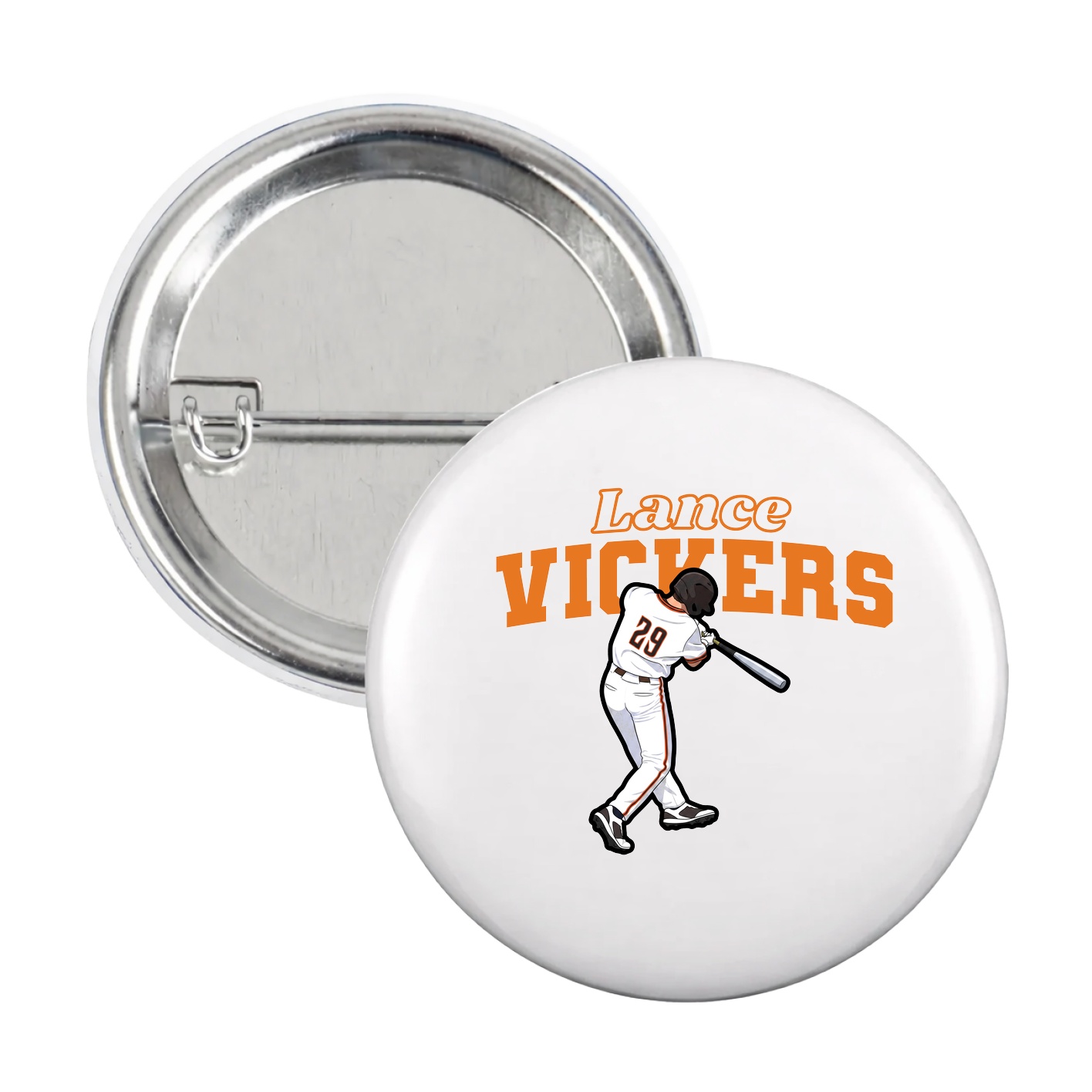 Game Day Button — Name Arch in White