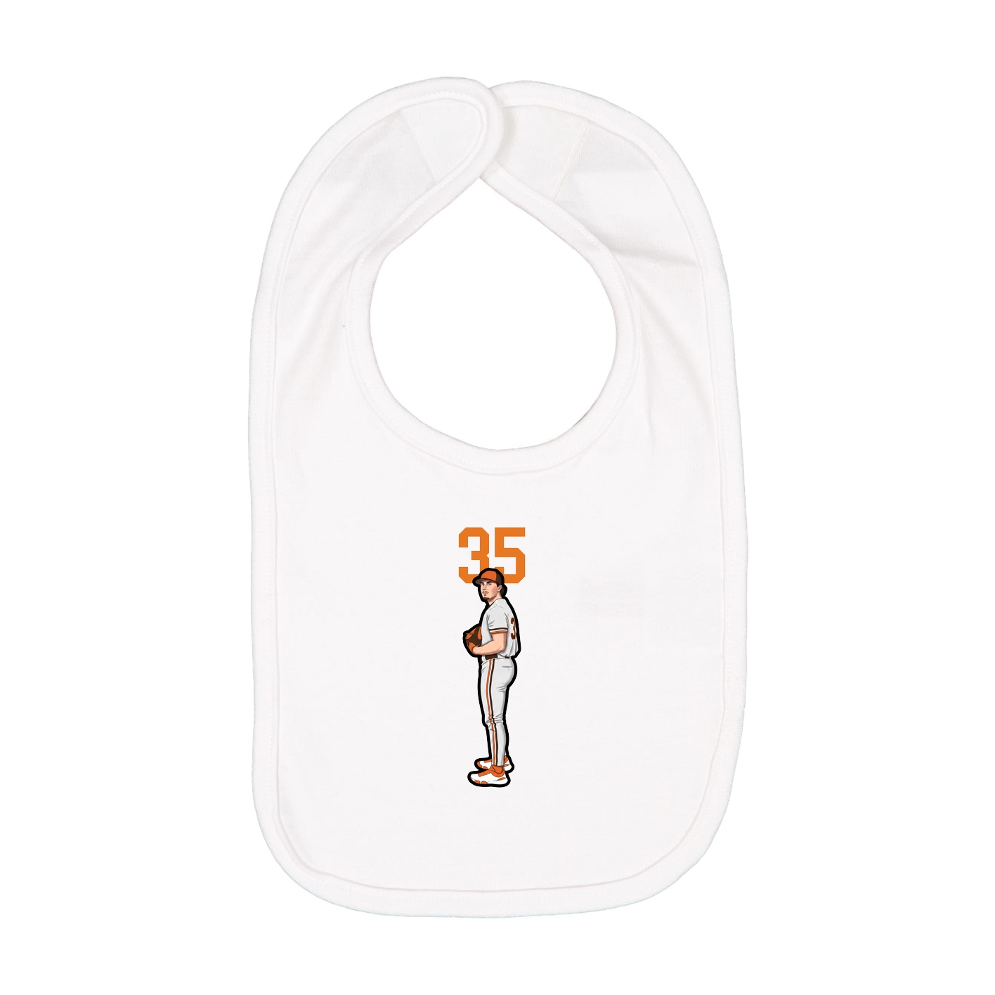 Infant Bib — Number Top in White