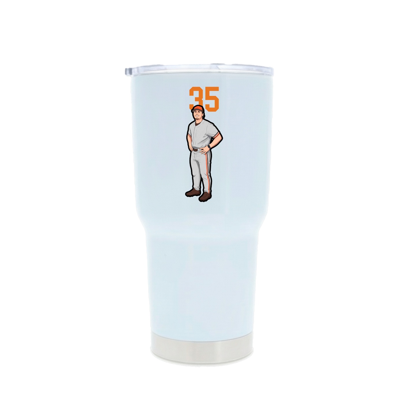 30oz Stainless Steel Tumbler — Number Top in White