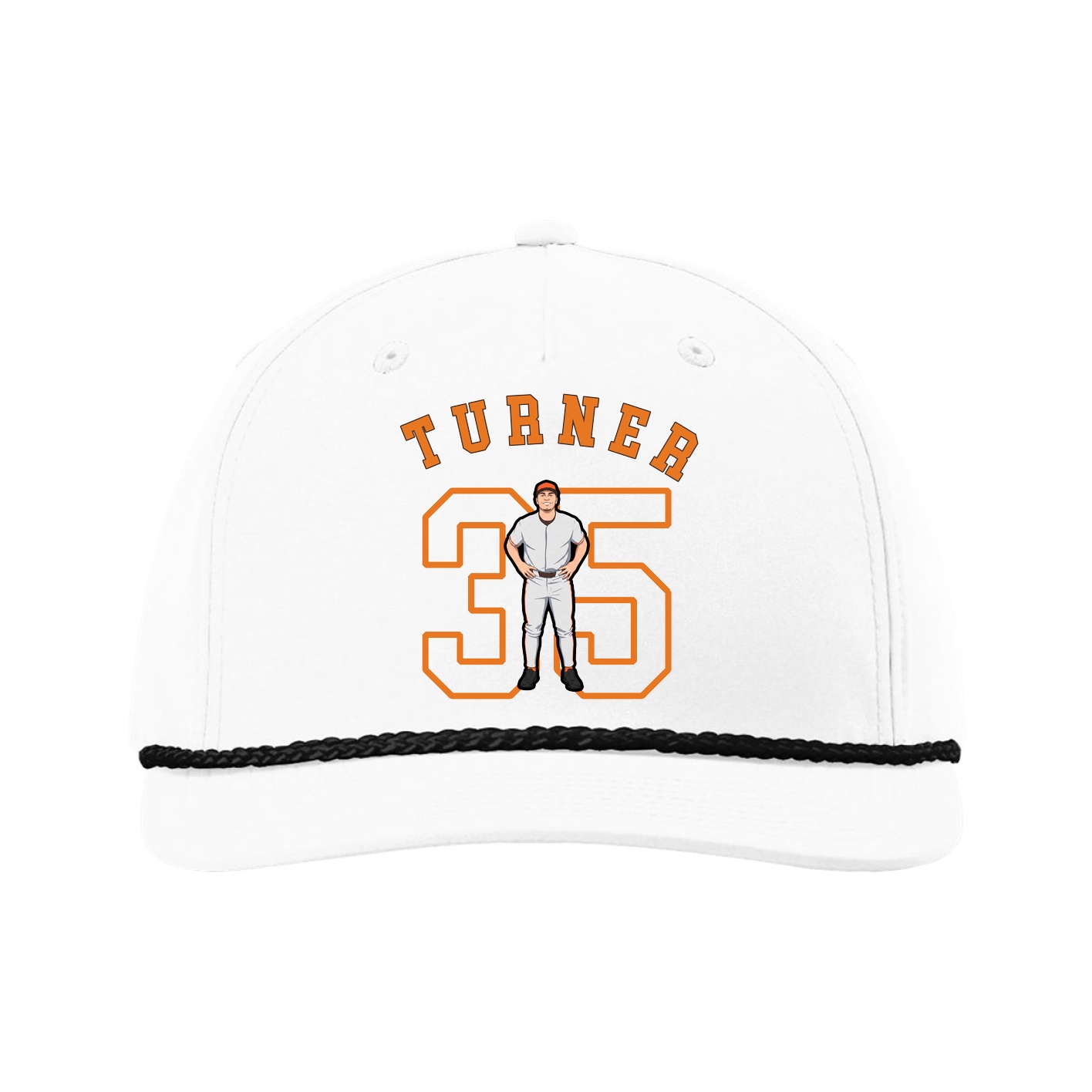 Five-Panel Classic Rope Cap — Shirsey Arch in White