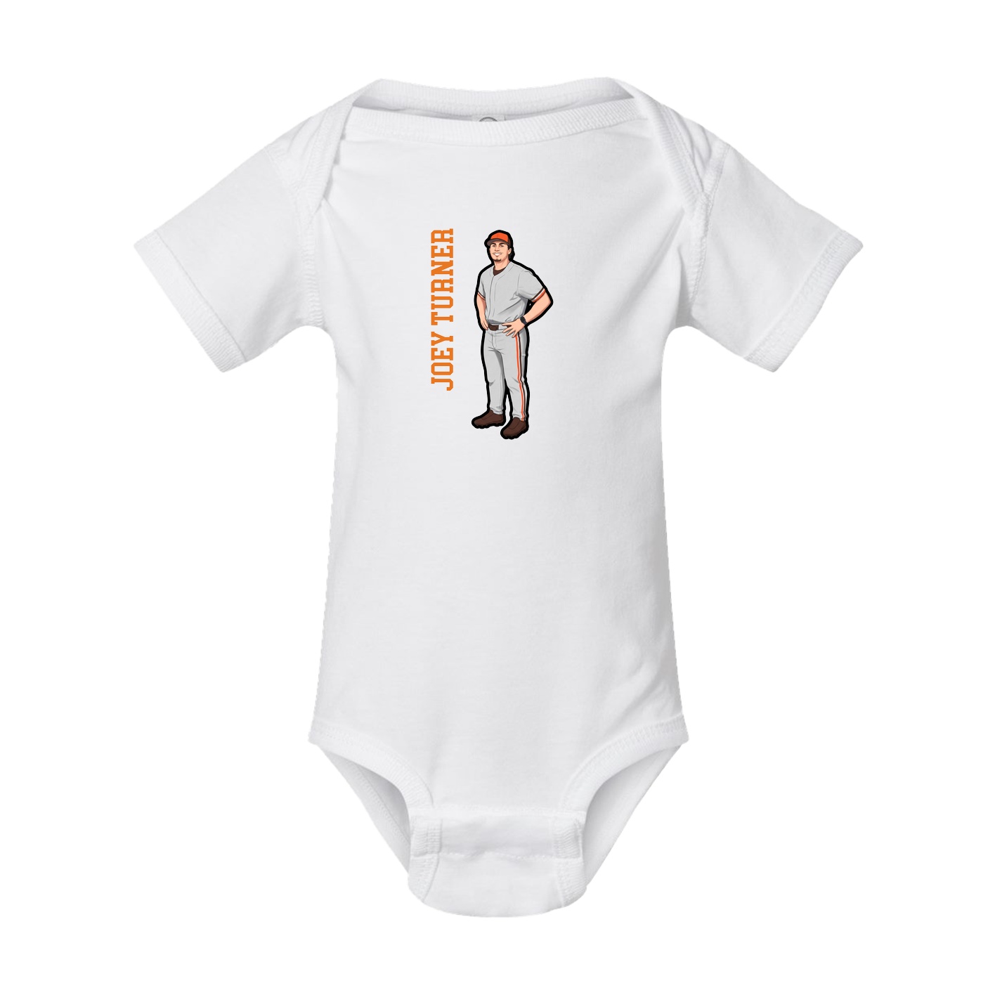 Baby Onesie — Name Vertical in White