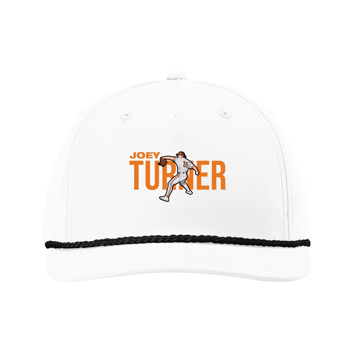 Five-Panel Classic Rope Cap — Player Name in White