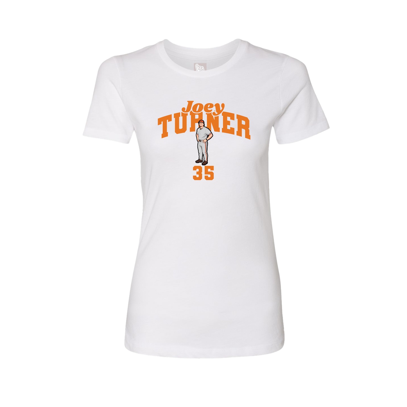 Fitted Women's Tee — Signature Arch in White
