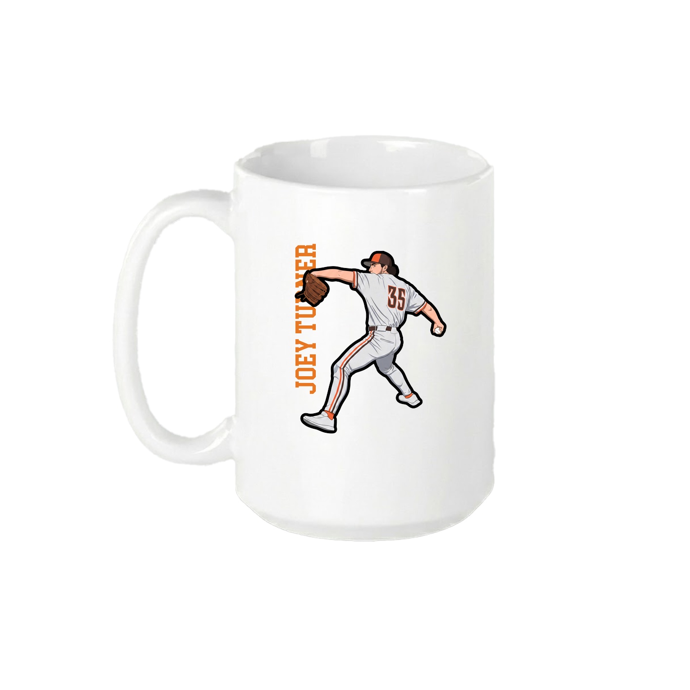 15oz Coffee Mug — Name Vertical in White