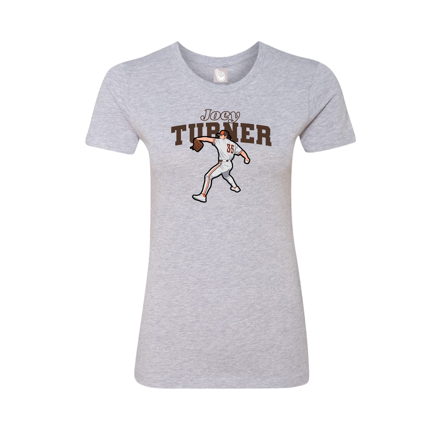 Fitted Women's Tee — Name Arch in Grey