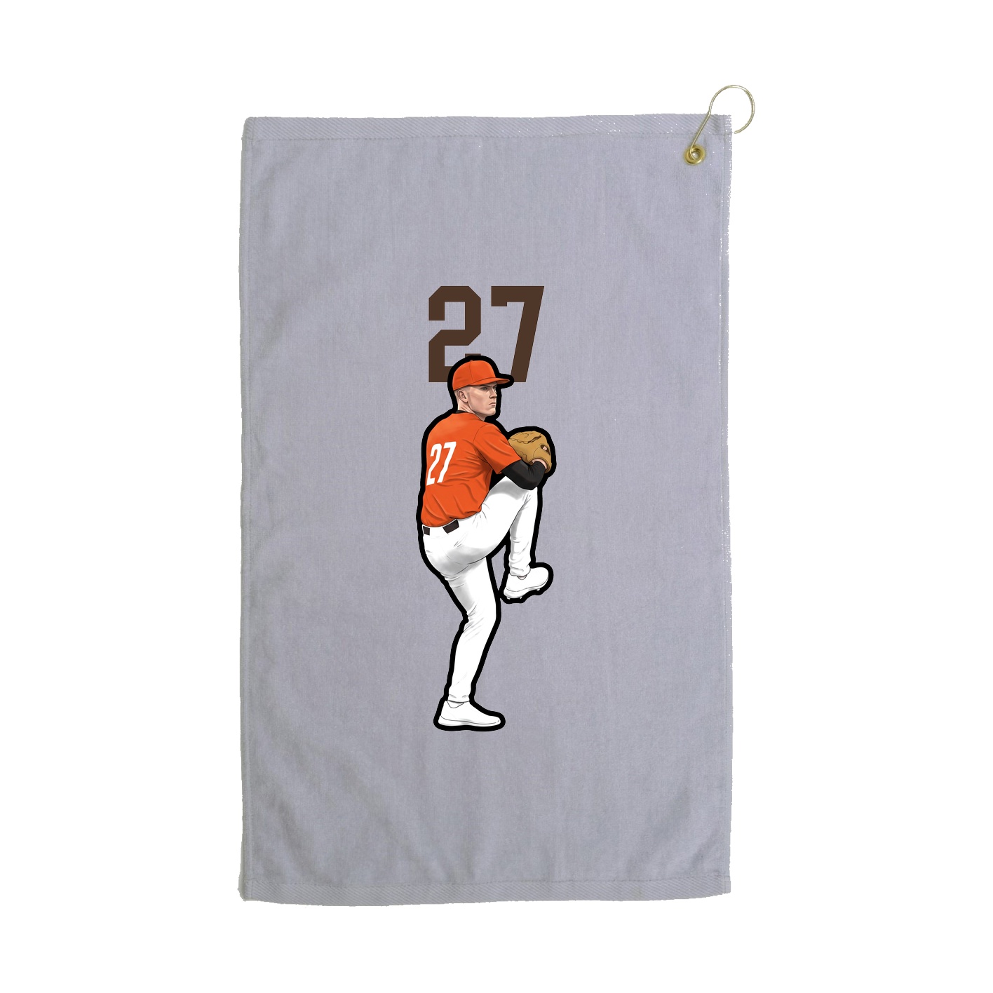 Golf Towel — Number Top in Grey