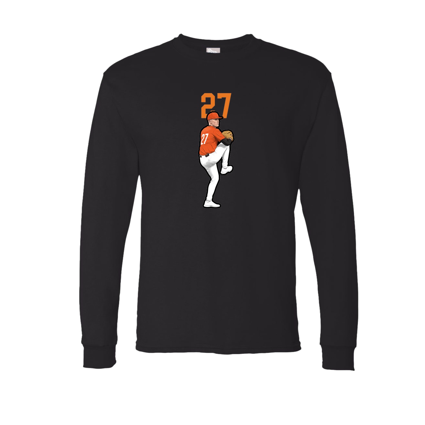 Long Sleeve Tee — Number Top in Black