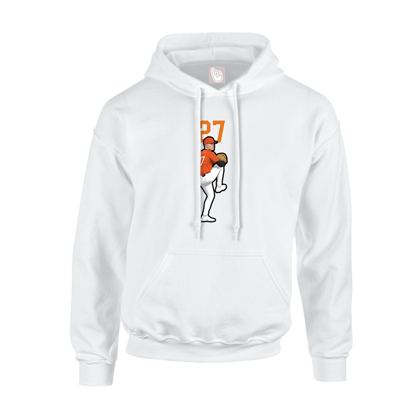 Youth Hoodie — Number Top in White