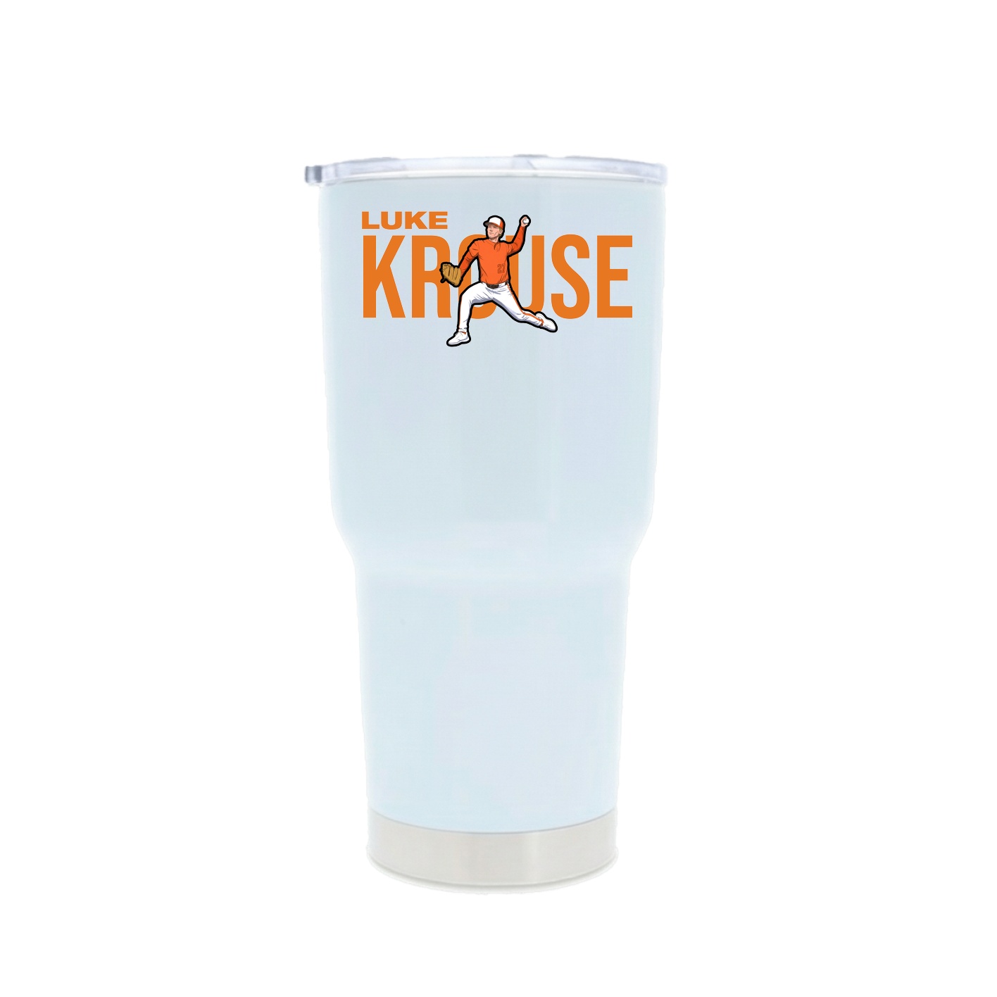 30oz Stainless Steel Tumbler — Player Name in White