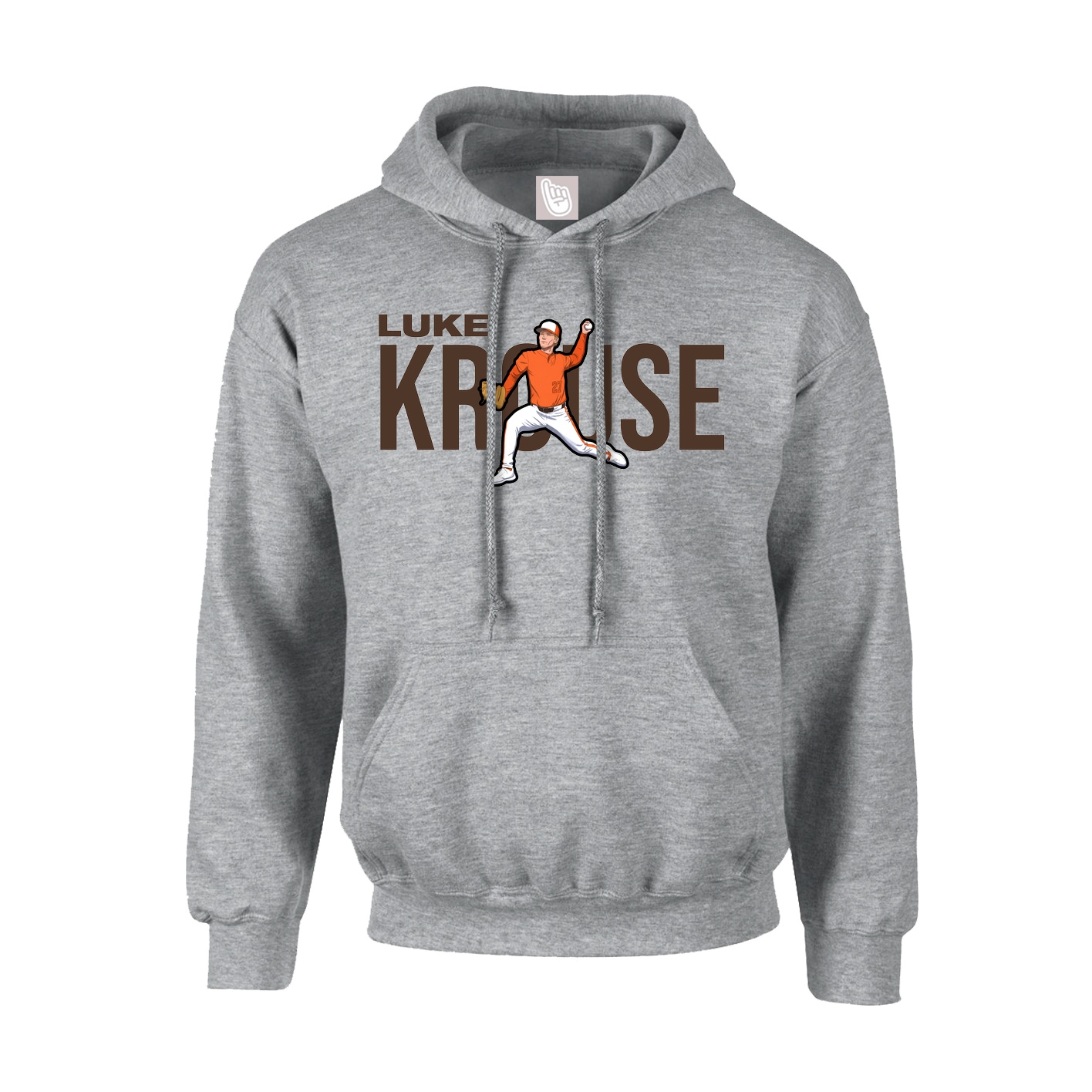 Youth Hoodie — Player Name in Grey