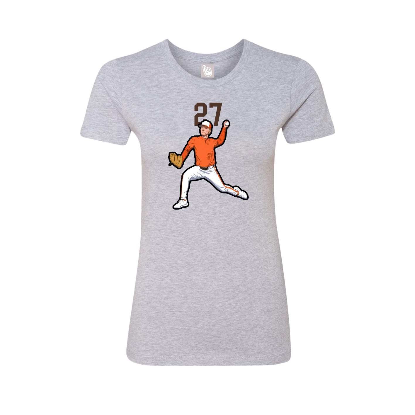 Fitted Women's Tee — Number Top in Grey