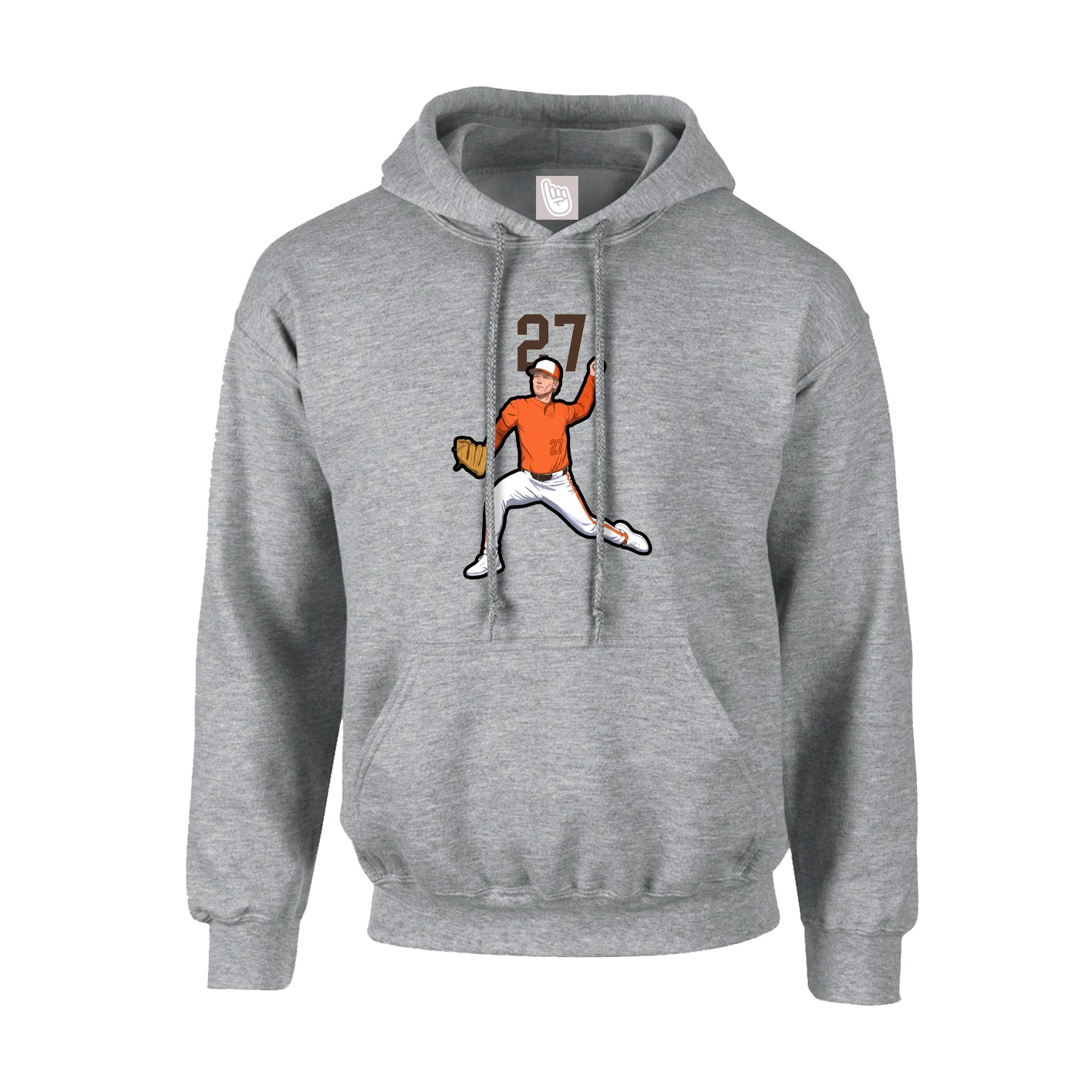 Hoodie — Number Top in Grey